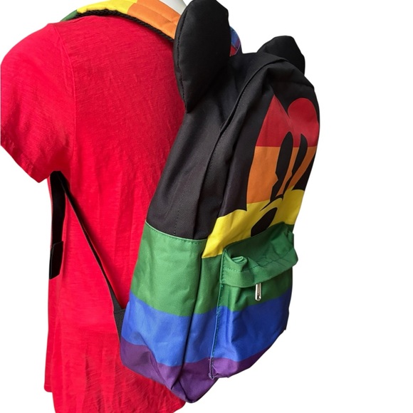 Disney Loungefly Mickey Mouse Rainbow Pride Full Size Backpack - Picture 4 of 15